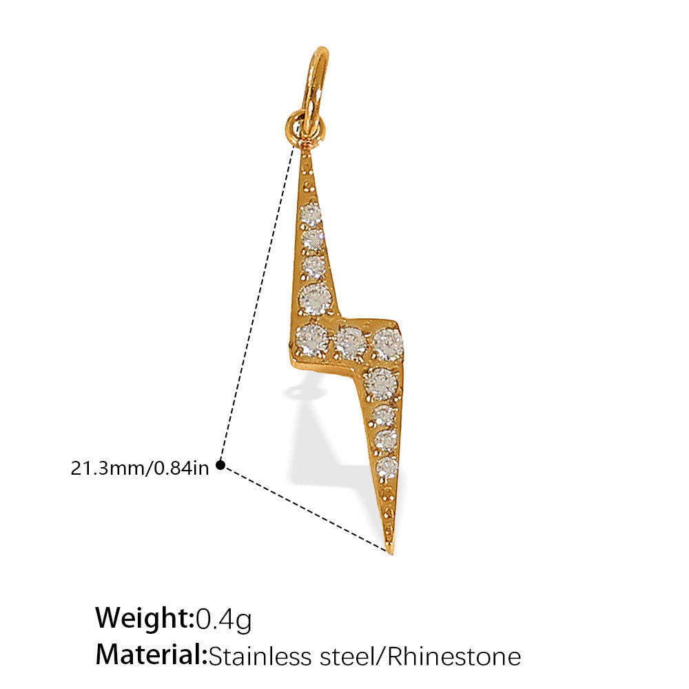 Wholesale Diamond-Encrusted Star and Moon Titanium Steel Pendant Accessories