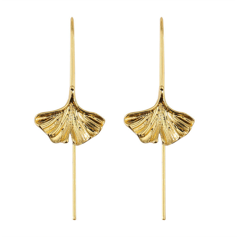 Wholesale bohemian style creative fresh ginkgo leaf earrings