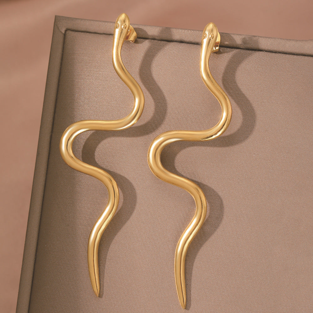 Wholesale Curve Wave S Snake Earrings