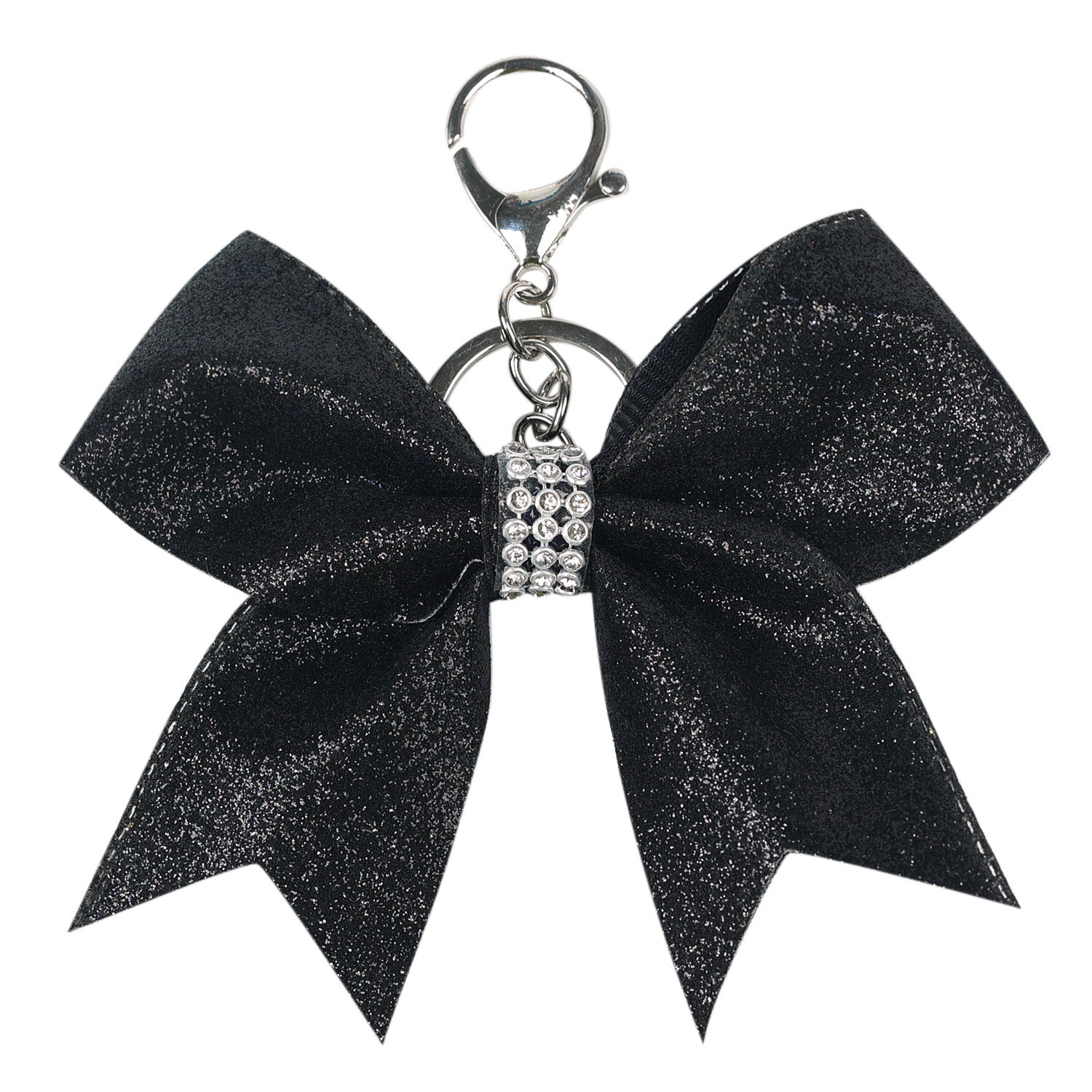 Wholesale bow accessories pendant solid color glitter leather keychain rhinestone sapphire blue