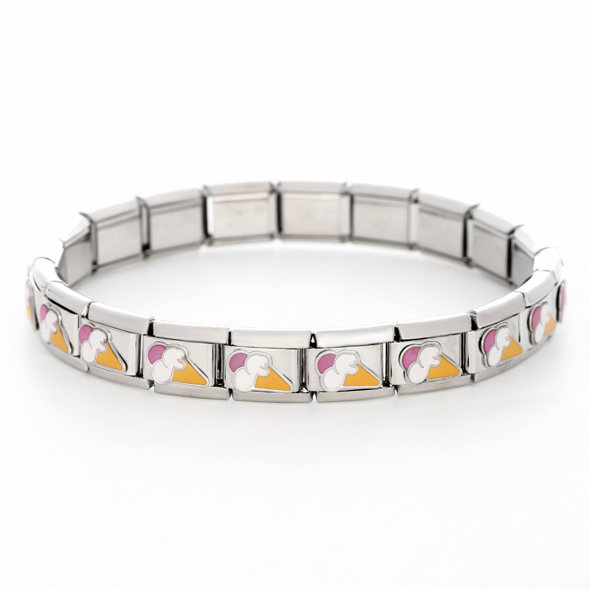 Wholesale 10pcs Italian Charm Bracelet 9mm DIY Splicing Removable Oil Drop Cartoon Stainless Steel Composable Bracelet