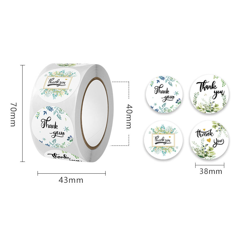 Wholesale 500pcs Gift envelope stickers kraft paper self-adhesive gold-stamped round roll stickers