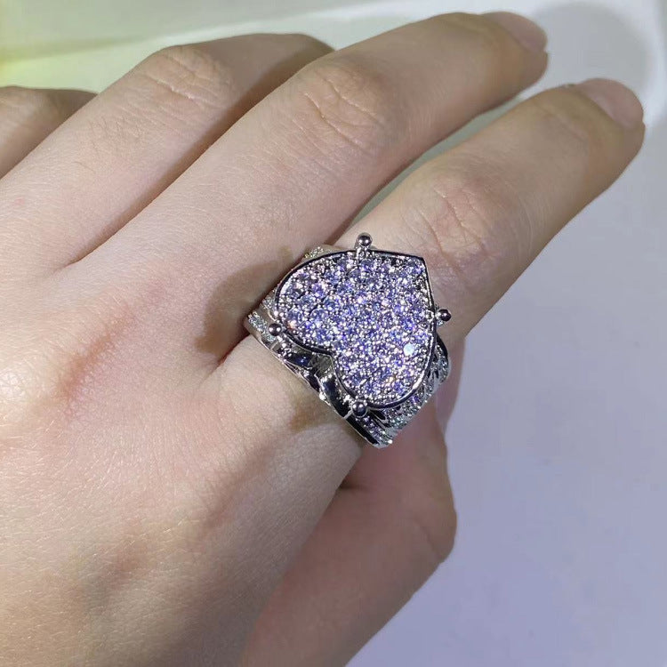 Wholesale  micro-inlaid zircon love ring