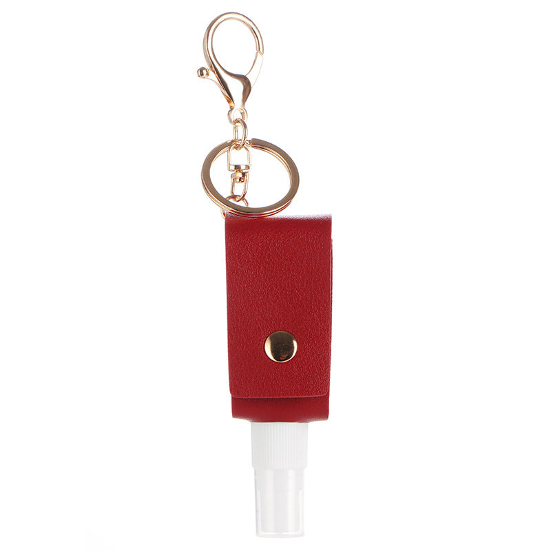 Wholesale  PU Leather Multicolor 30 ml Spray Hand Sanitizer Bottled Leather Case Keychains