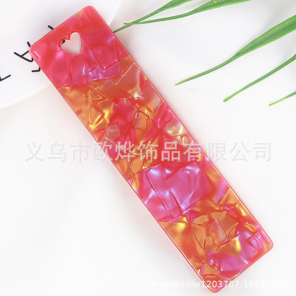 Wholesale 10PCS DIY Textured Acrylic Heart-shaped Bookmark with Keyhole Design