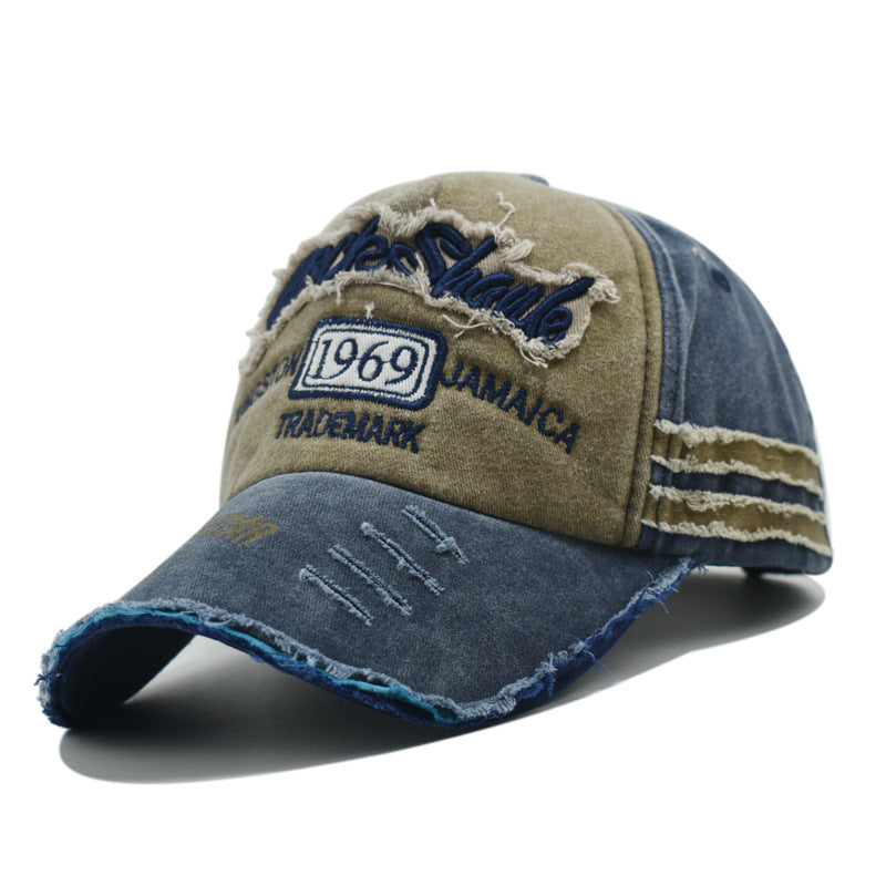 Wholesale Retro Hole Hat Washed Baseball Cap Letter Embroidery Hole Cap ACC-HT-Xiny003