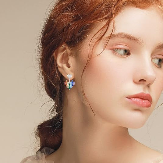 Wholesale  love earrings color love heart-shaped earrings