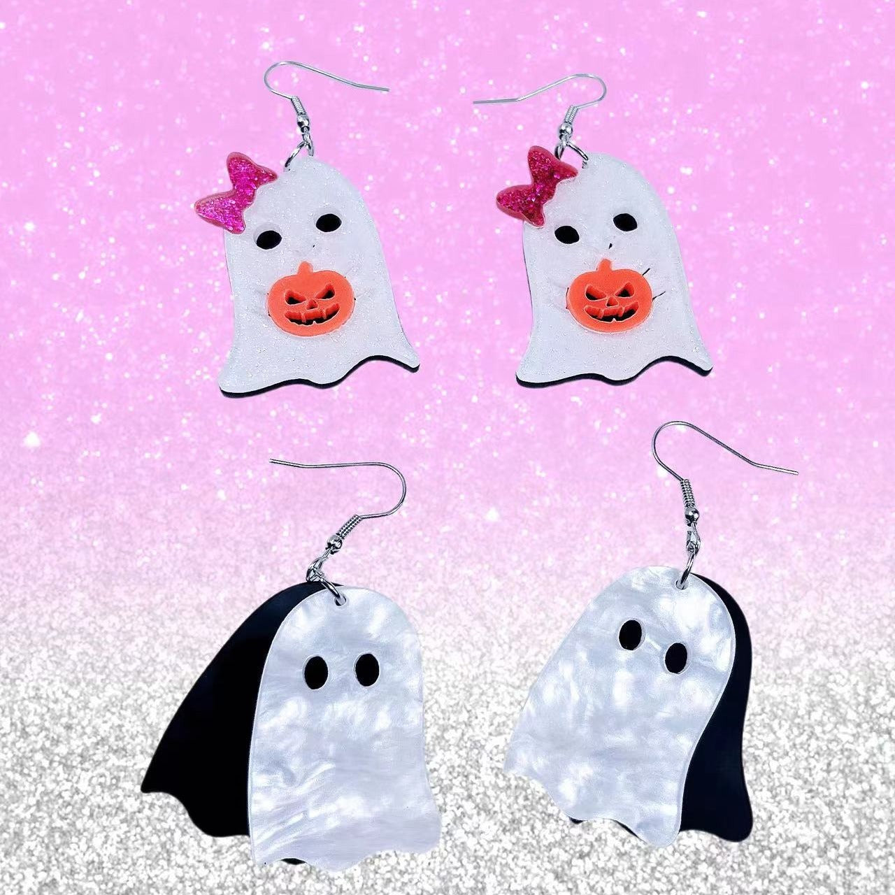 Wholesale Halloween Pumpkin Ghost Cartoon Acrylic Earrings ACC-ES-AnDao033