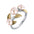 Wholesale 925 Sterling Silver Pearl Leaf Adjustable  Ring