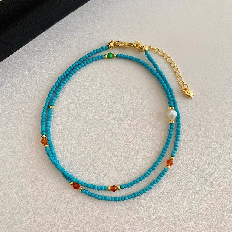 Wholesale Sweet Style Artificial Crystal Bead Necklace Handmade Fashion Accessory