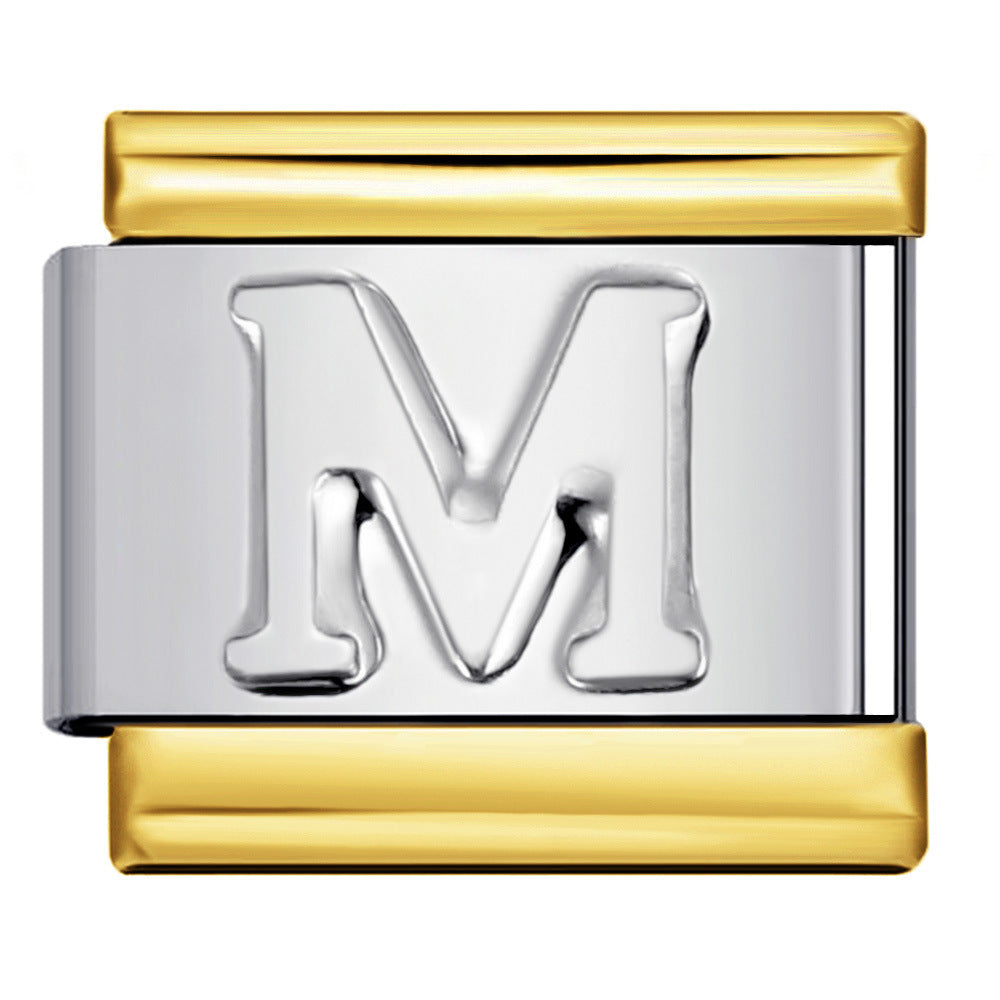 Wholesale Italian Charm Bracelet 9mm DIY letter Creative Stainless Steel Composable Bracelet
