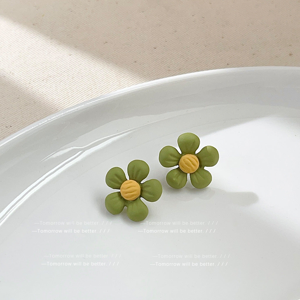 Wholesale Green Flower Earrings Tea Earrings ACC-ES-Eryu001