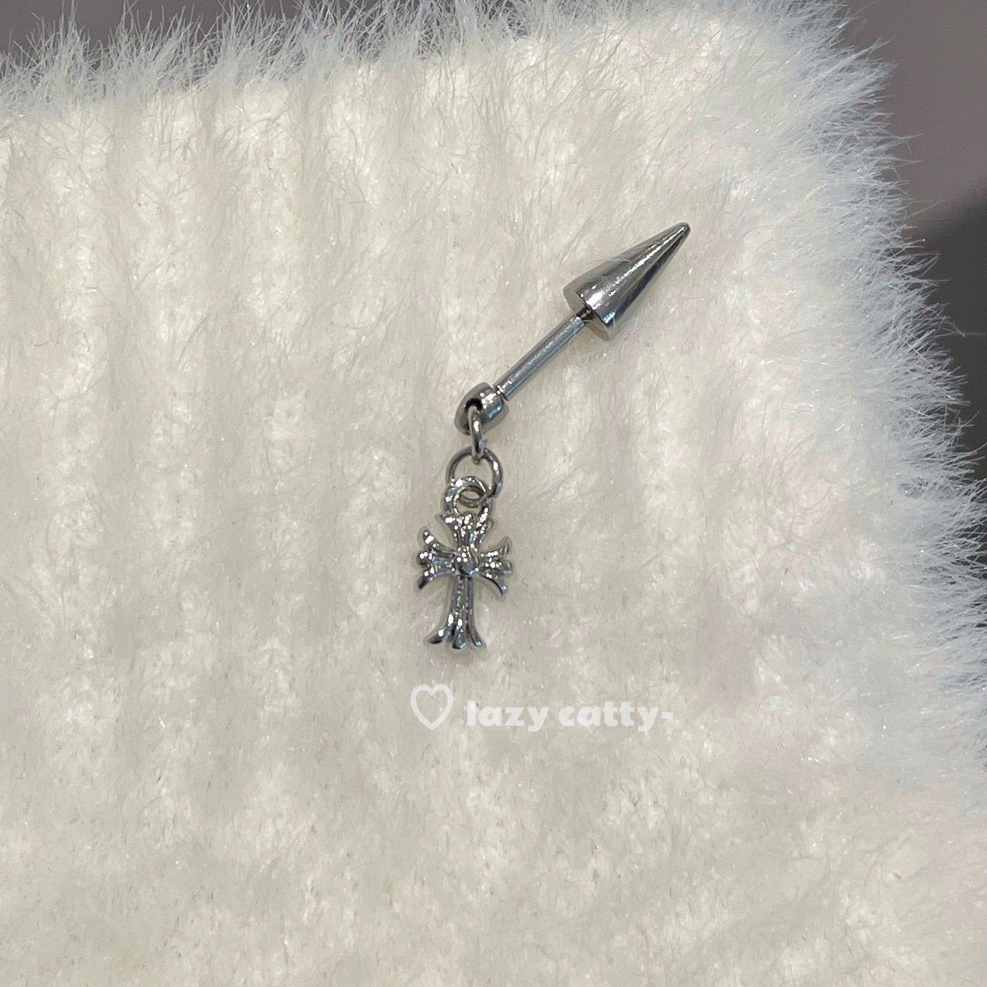 Wholesale Cross Pendant Devil Nail Titanium Steel Earrings