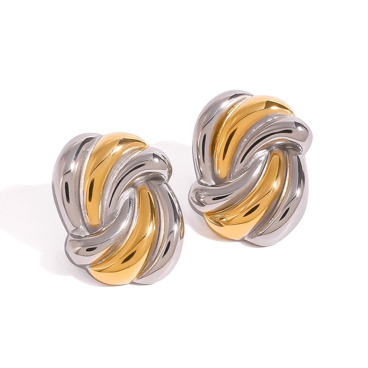 Wholesale 18k gold stainless steel wave color matching wave fashion Joker earrings
