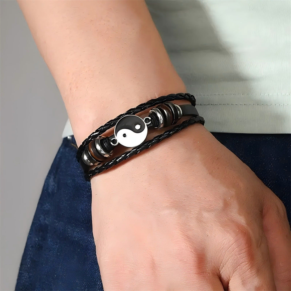 Wholesale Retro Woven Leather Buckle Bracelet