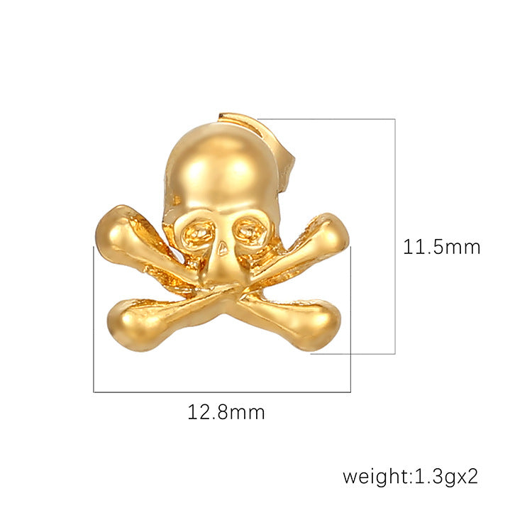 Wholesale Stainless Steel punk style fashion skull ear bone  earrings