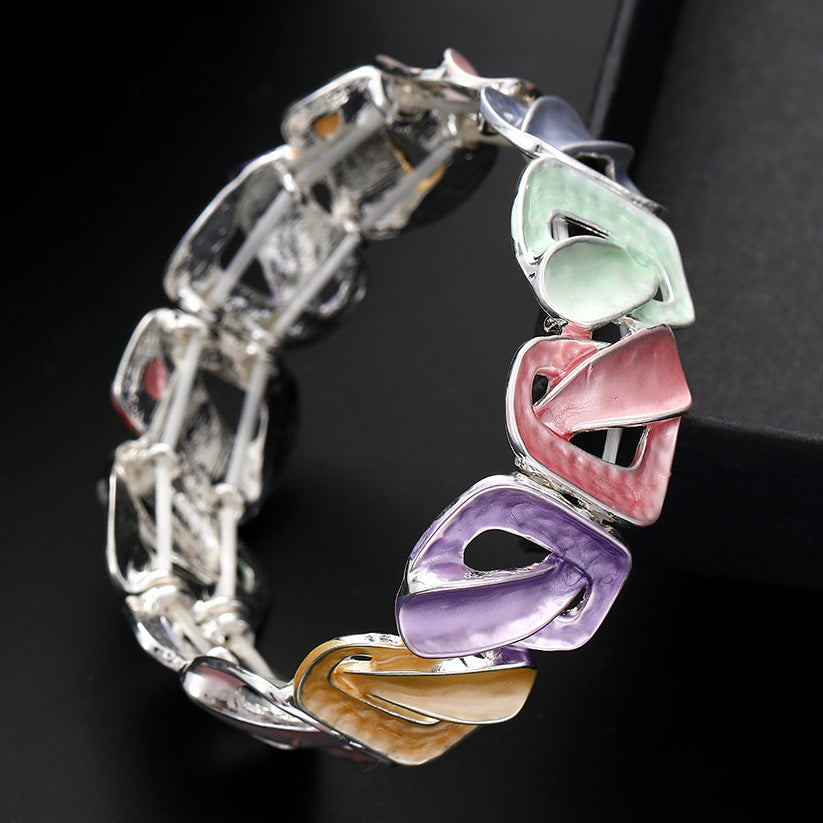 Wholesale color irregular line alloy bracelet
