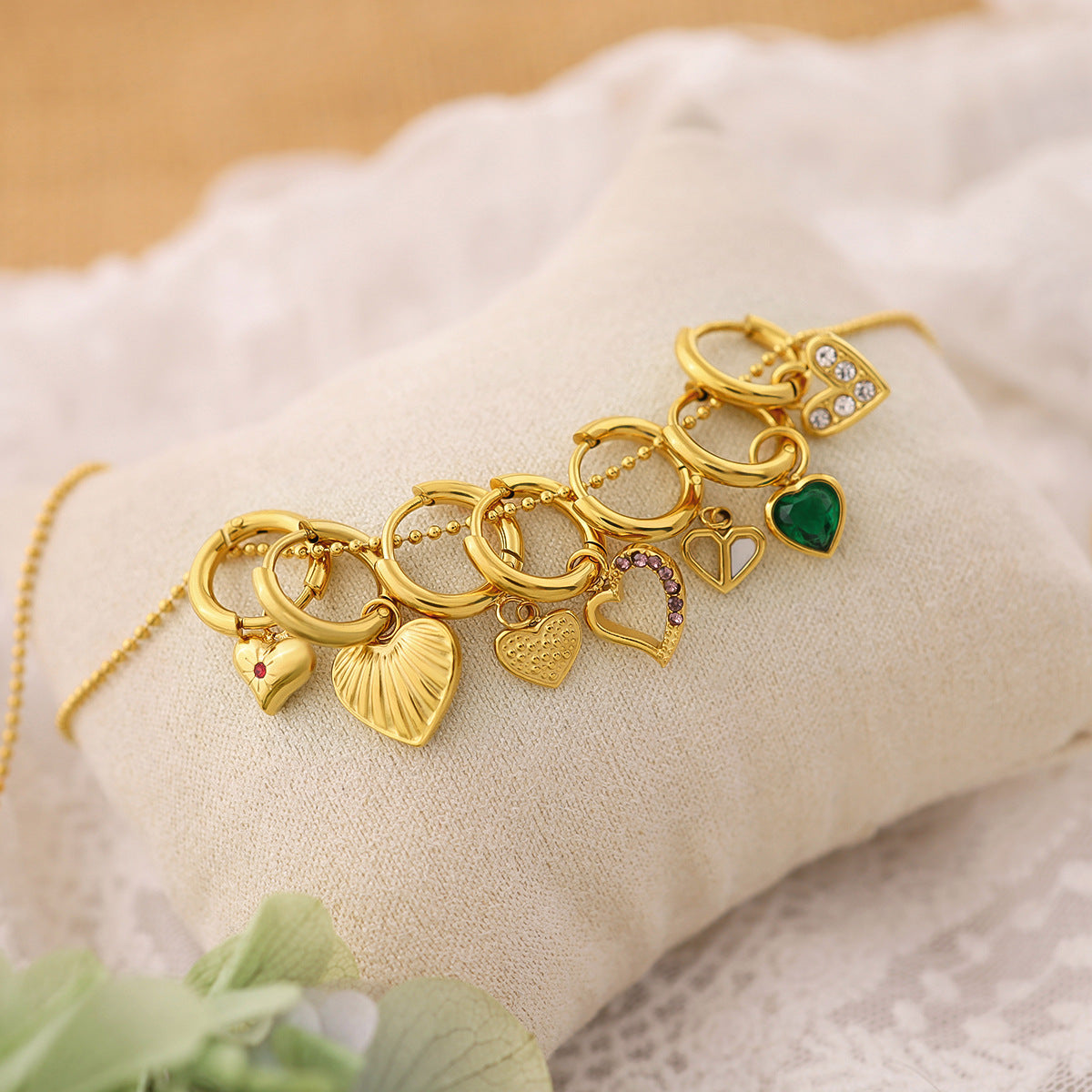 Wholesale Heart Diamond Series Retro Earrings