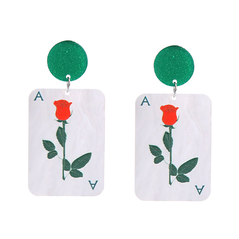 Wholesale  Valentine's Day  Love Acrylic  Rose Earrings