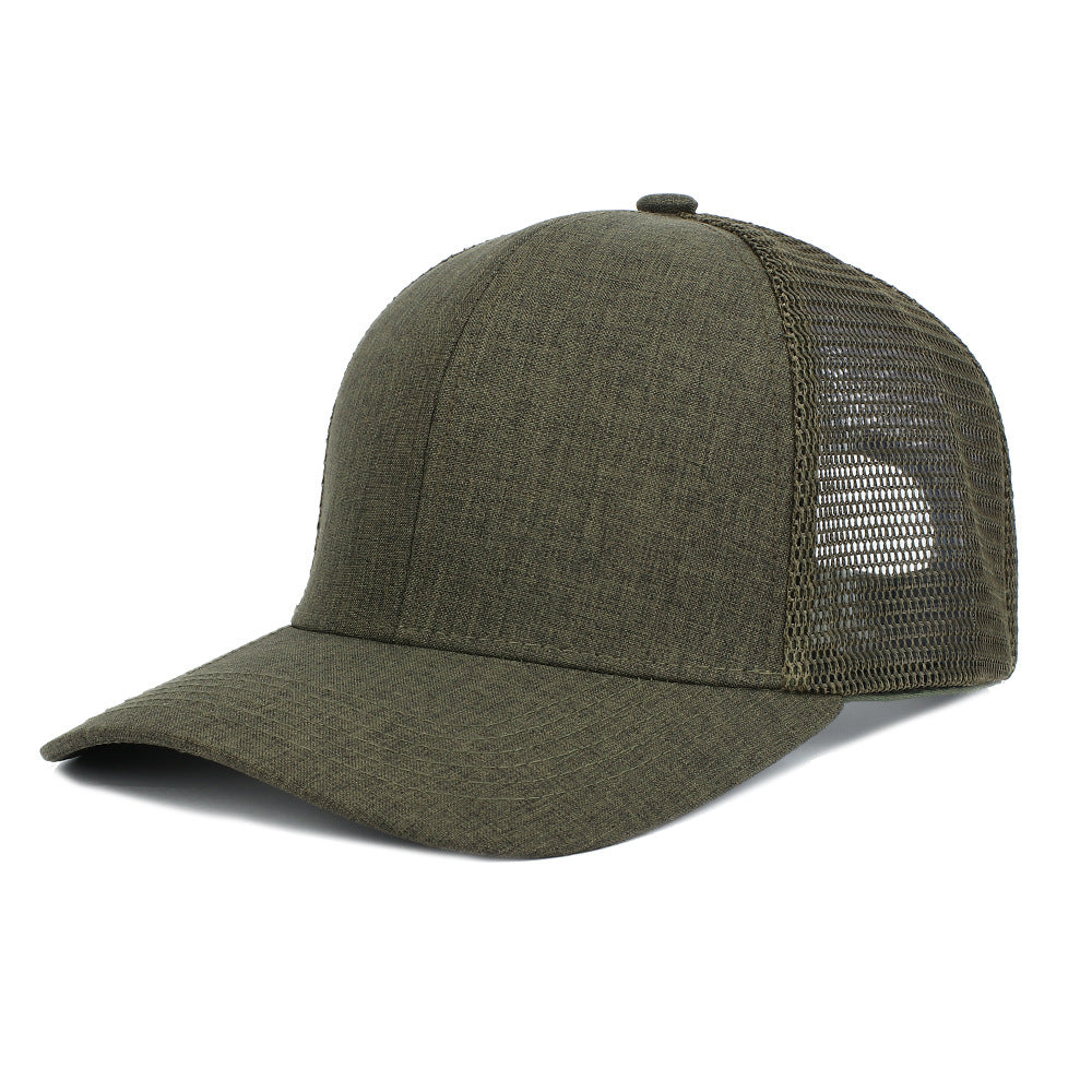 Wholesale Solid Color Trucker Hat Breathable Mesh Cap Cotton Baseball Cap ACC-HT-RongZhao026