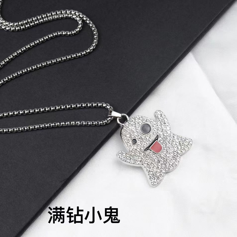 Wholesale Cartoon Expression Pendant Necklace Trendy Hip Hop Jewelry Accessory for Women