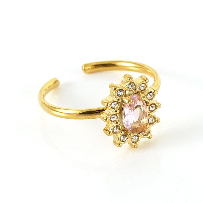 Wholesale Stainless steel zircon ring