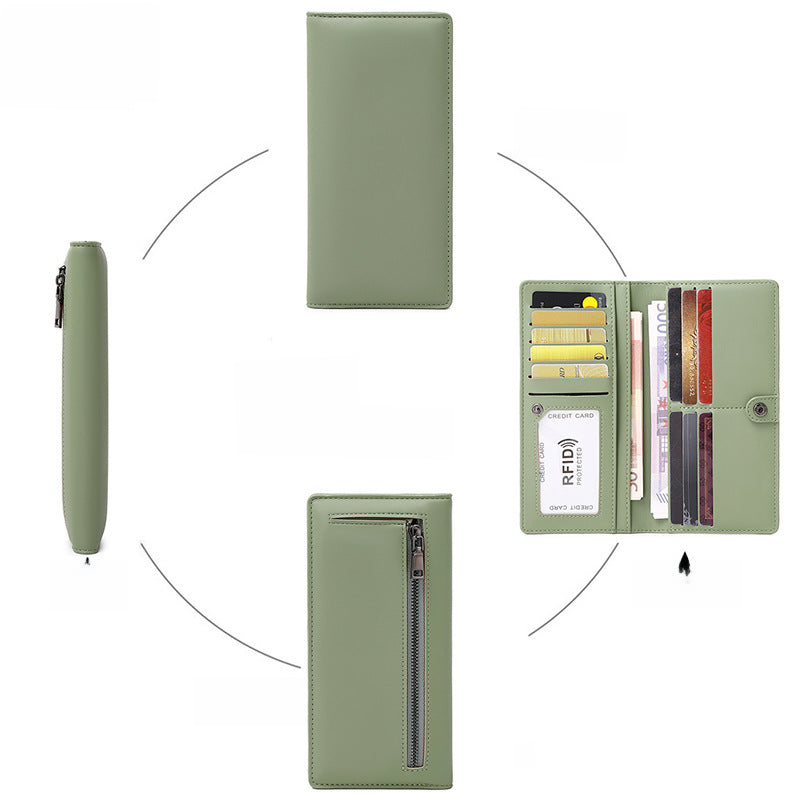 Wholesale solid color long wallet