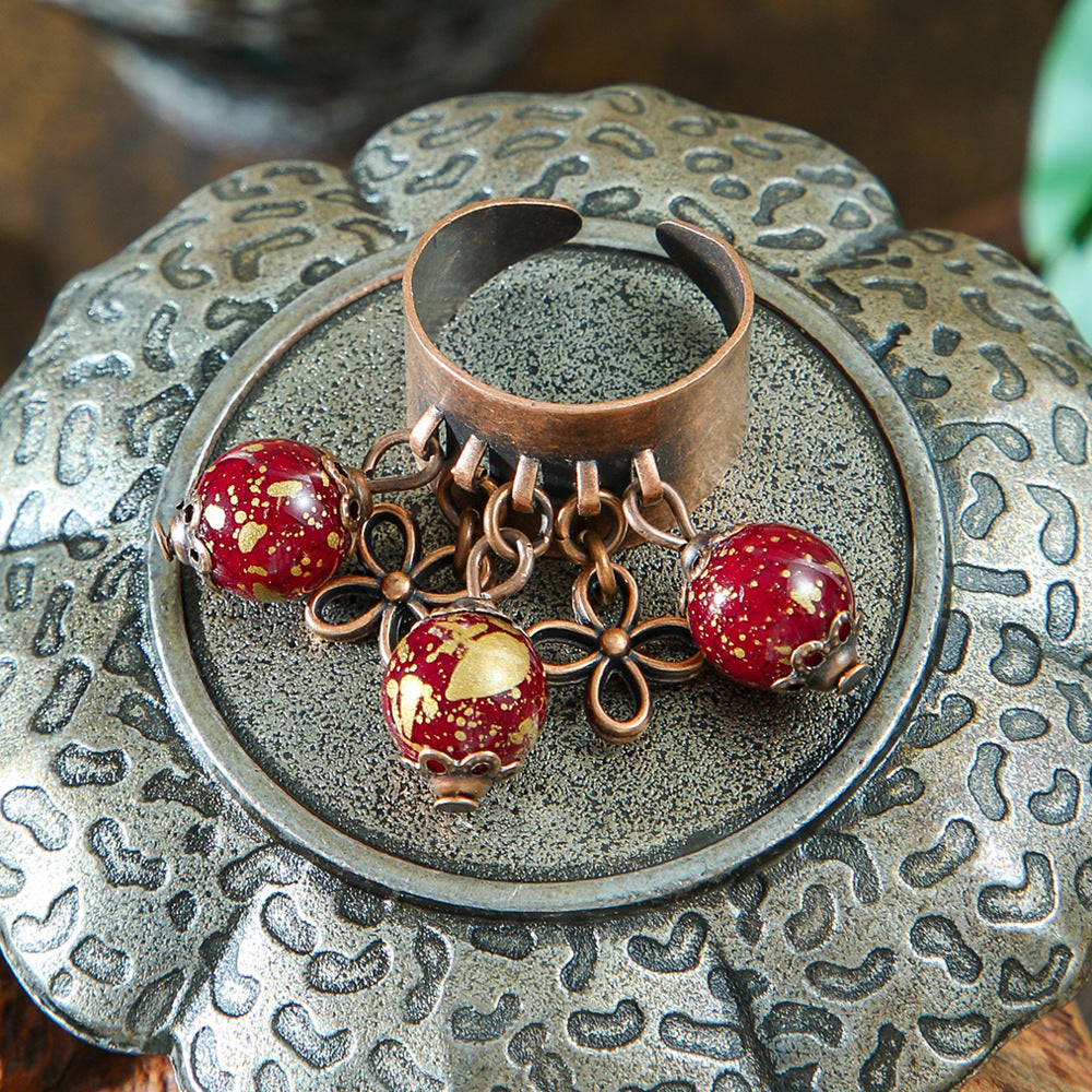 Wholesale Trendy Exaggerated Open Ring Alloy Handmade Couple Retro Jewelry Accessory