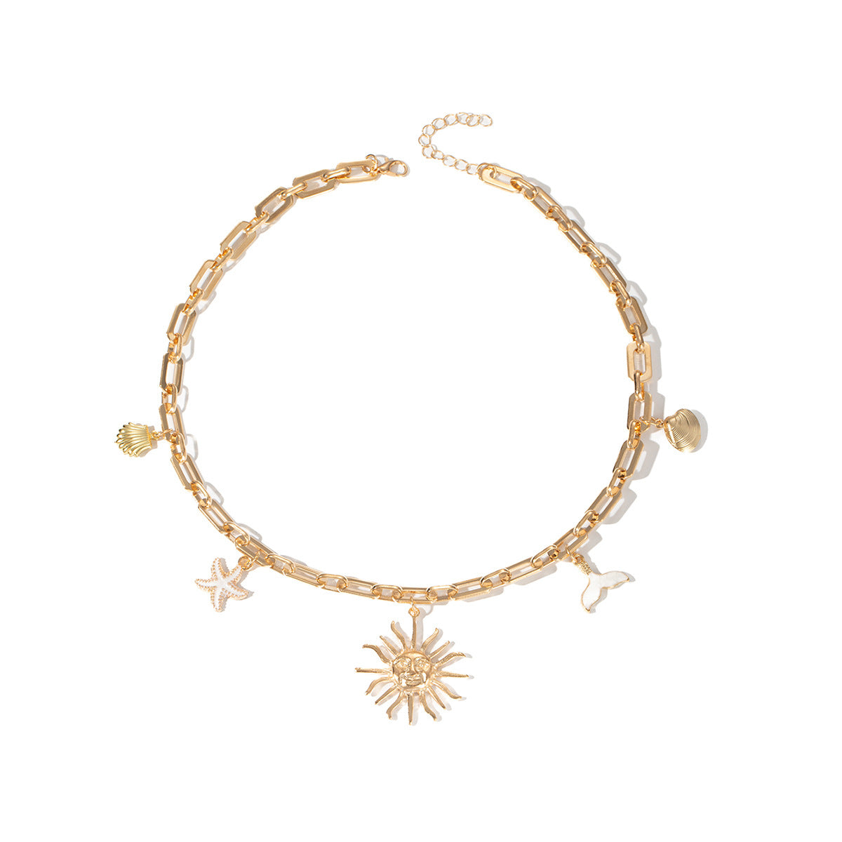 Wholesale Retro Vacation Starfish Fishtail Necklace