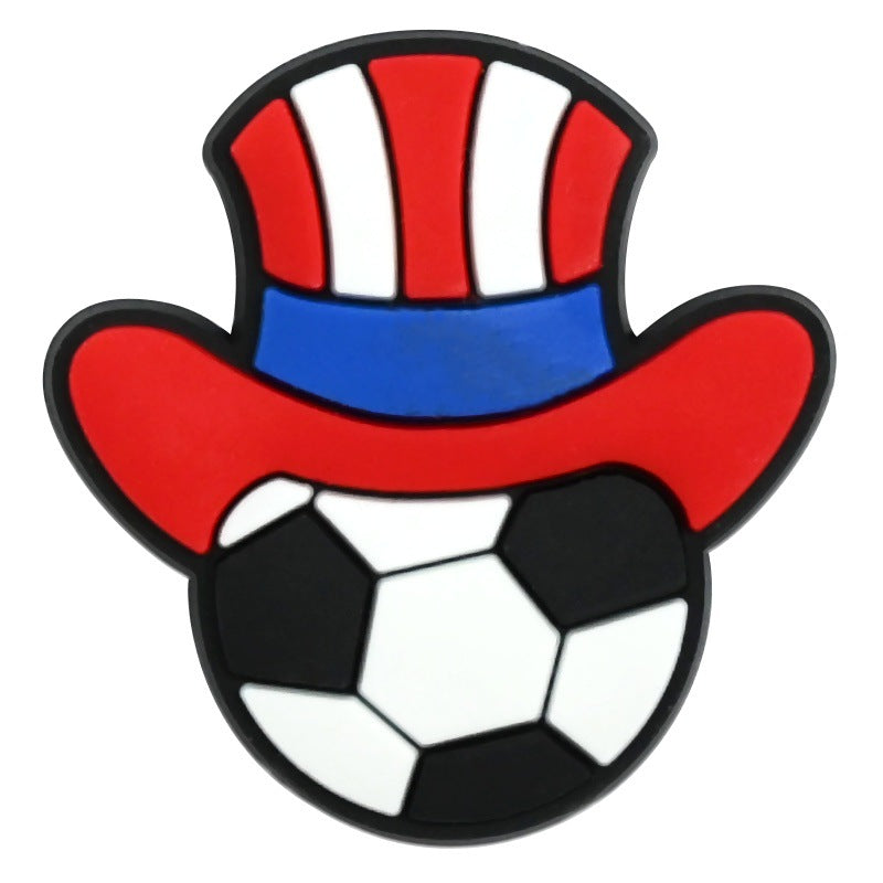 Wholesale Random 100pcs USA Football   PVC Soft Rubber Shoe Buckle Decoration