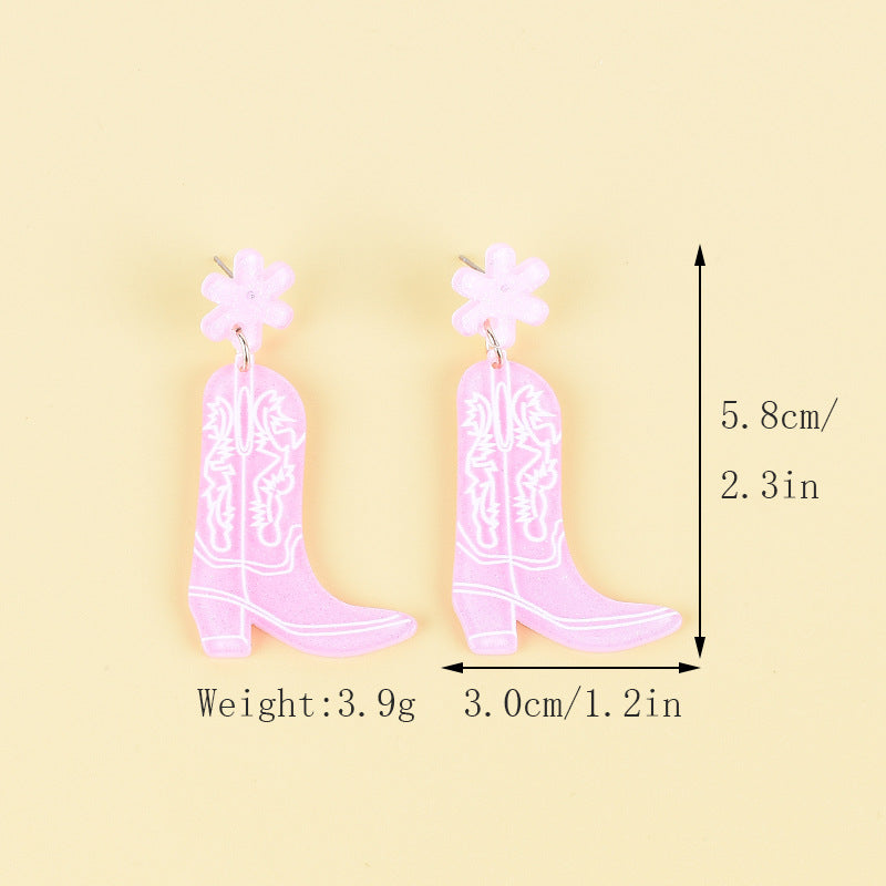 Wholesale Acrylic Mexican Festival Earrings Western Cowboy Hat Boots Earrings
