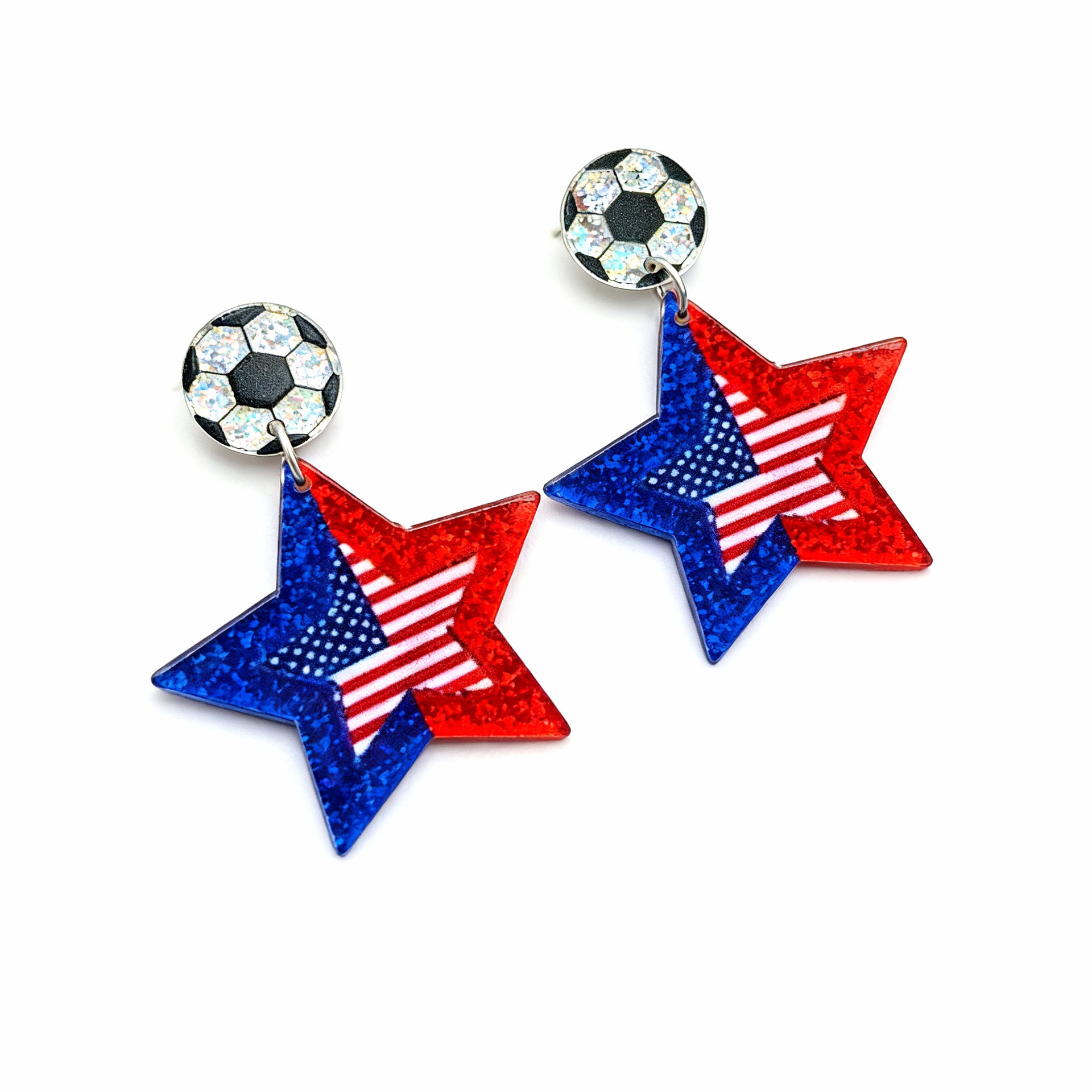 Wholesale Acrylic US Canada Mexico World Cup American Flag Print Earrings