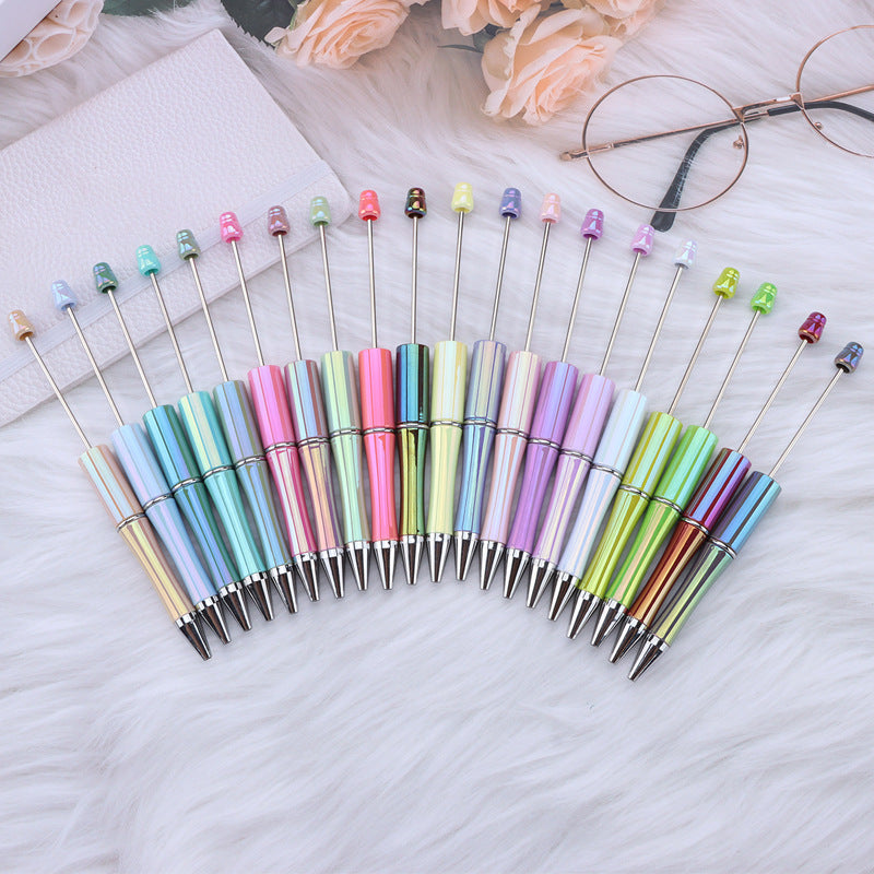 Wholesale 10pcs Beadable Pens Colorful UV Electroplating Colorful DIY Bead Pens ACC-PN-JinBN020