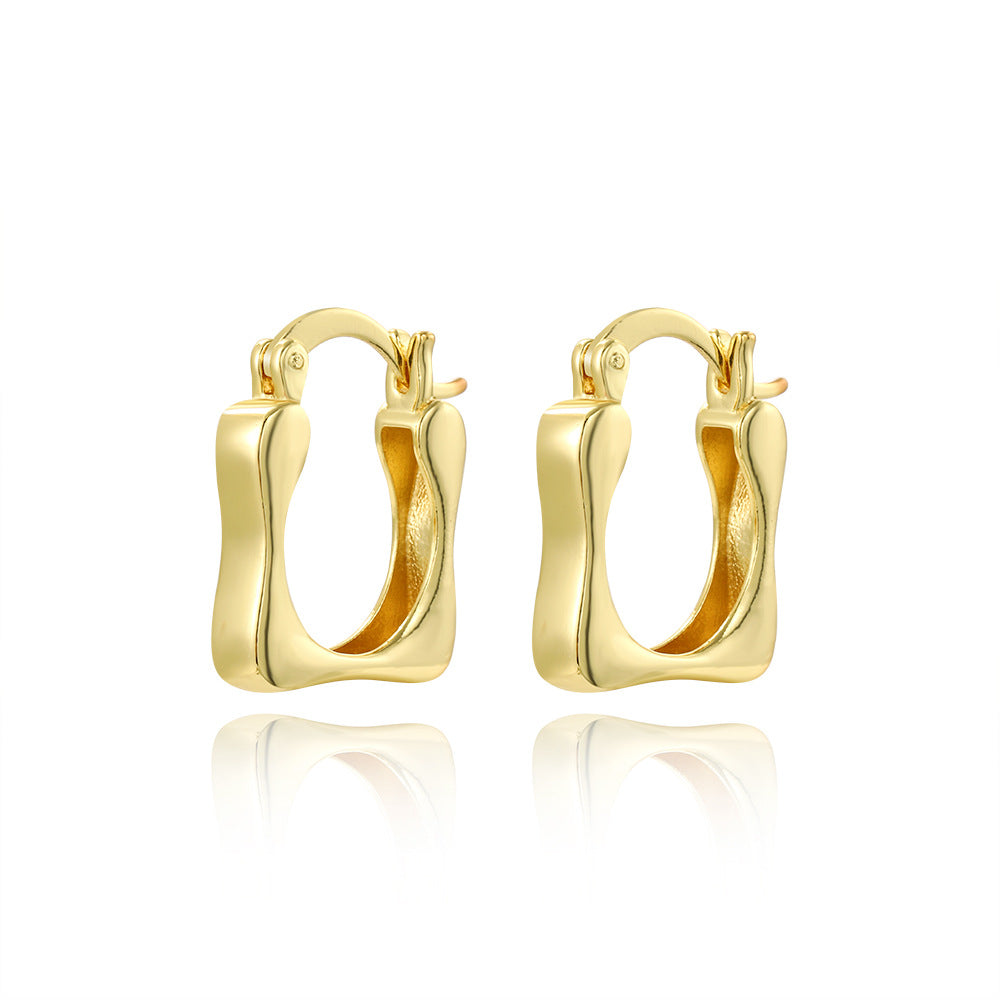 Wholesale  smooth square ear buckle  earrings