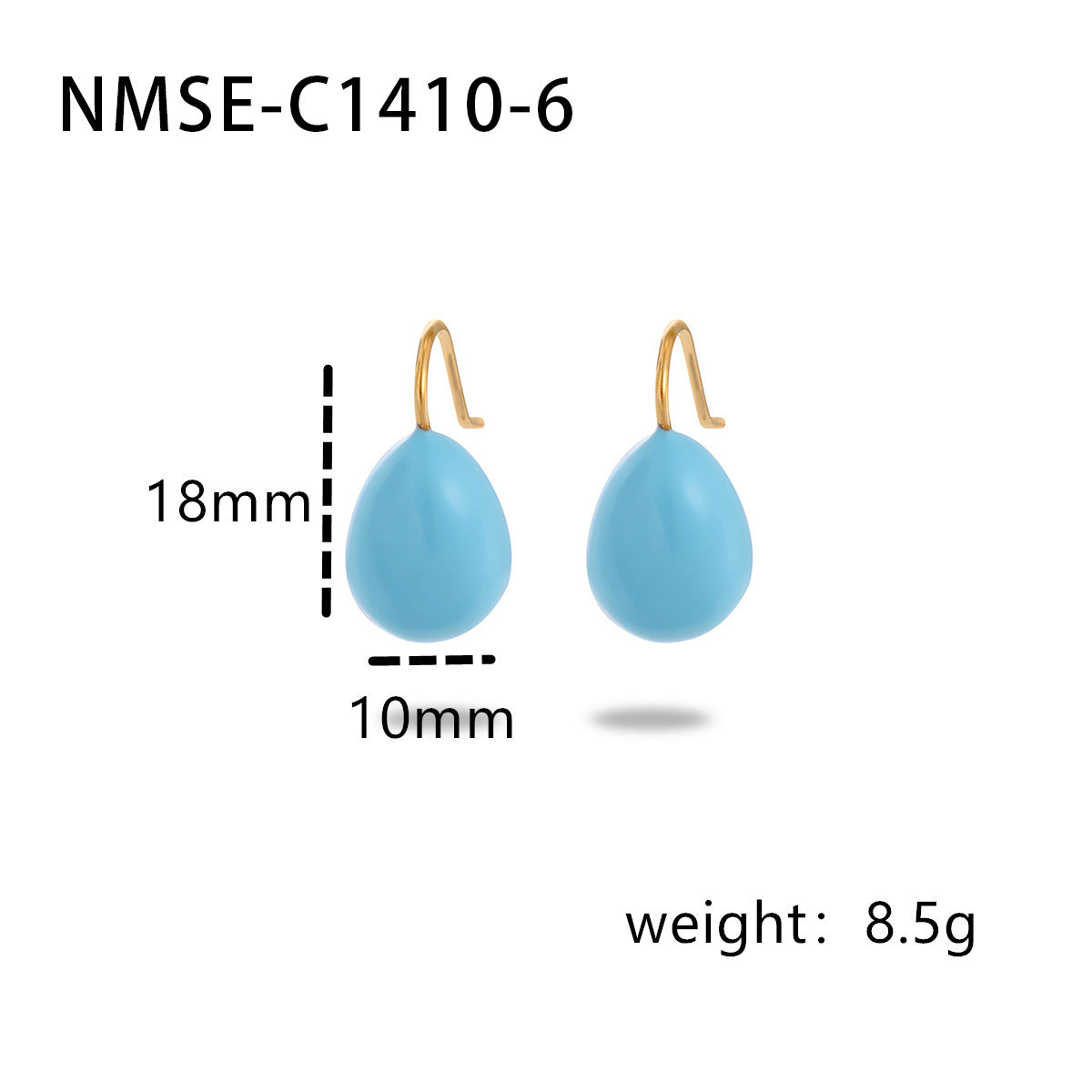 Wholesale Colorful oil drop titanium steel earrings light luxury water drop earrings