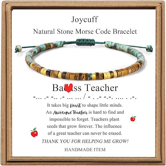 Wholesale Morse Code Tiger Eye Stone Bracelet Unisex Fashion Accessory Gift
