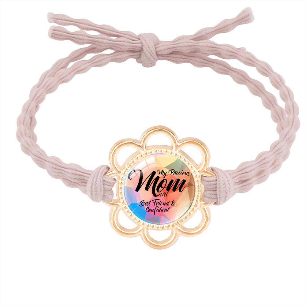 Wholesale mother's day jewelry hair rope bracelet dual-purpose alloy Mom