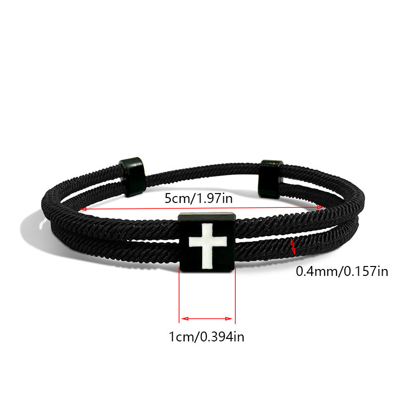 Wholesale Alloy Braided Cross Adjustable Bracelet Unisex Couple Everyday Jewelry Accessory Gift