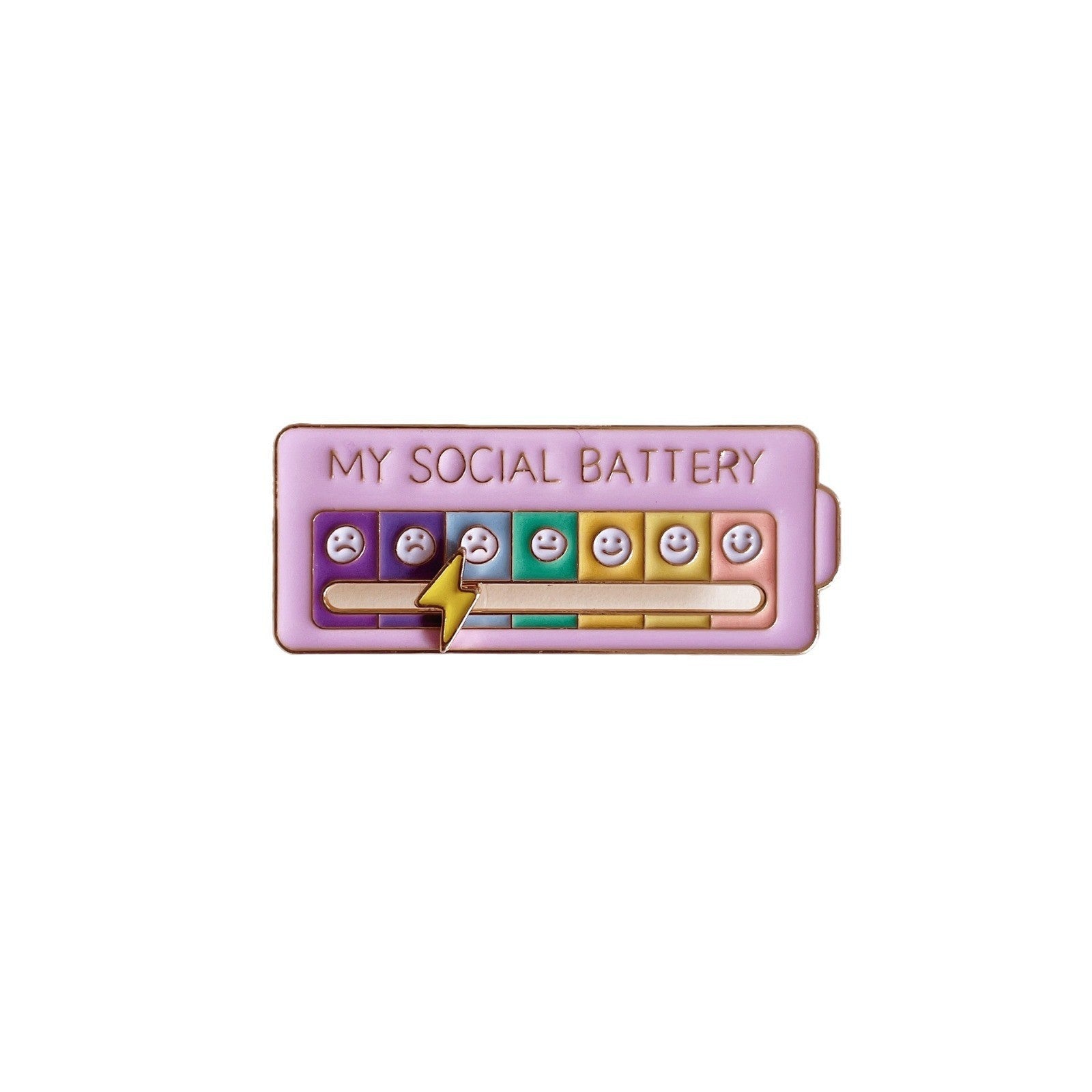 Wholesale Mood ConversionSlidable Social Power Metal Energy Brooch