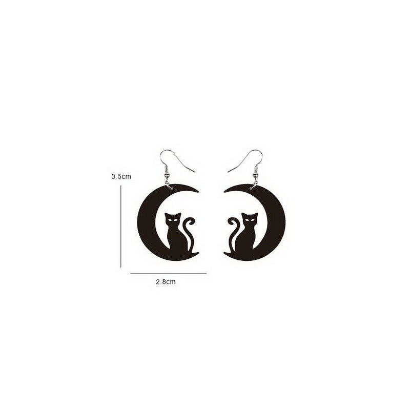 Wholesale Acrylic  Earrings Dark Gothic Skull And Pumpkin Design Trendy Fashion Jewelry Accessory For Gift And Resale