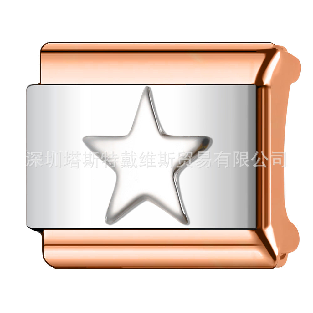Wholesale 9mm Italian Charm Starter Bracelets DIY square Single Section Creative Stainless Steel Composable Bracelet