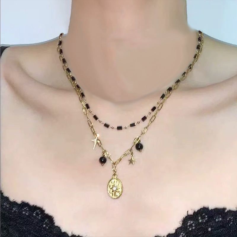Wholesale Trendy Layered Sunflower Cross Snake Pendant Necklace Fashion Accessory for Women