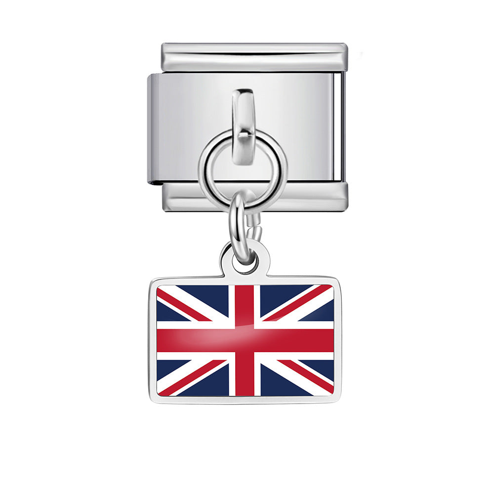 Wholesale World Flag Modular Bracelet Stainless Steel DIY Fashion Accessory