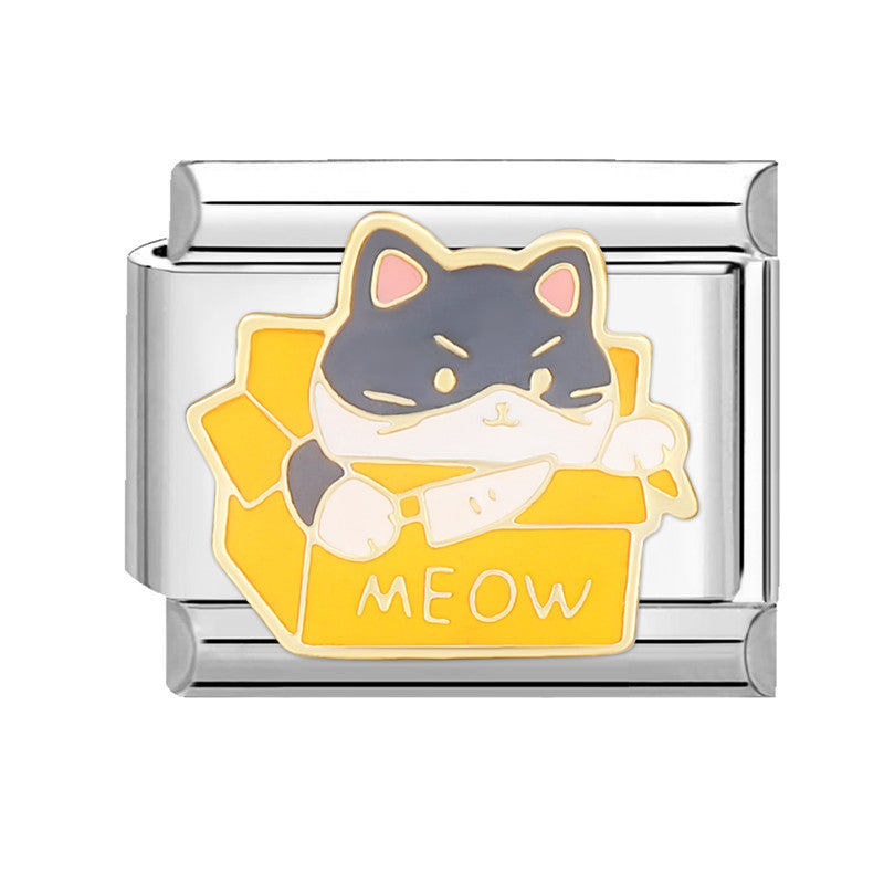 Wholesale 9mm Italian Charm Starter Bracelets DIY square Single Section Creative Stainless Steel Composable Bracelet