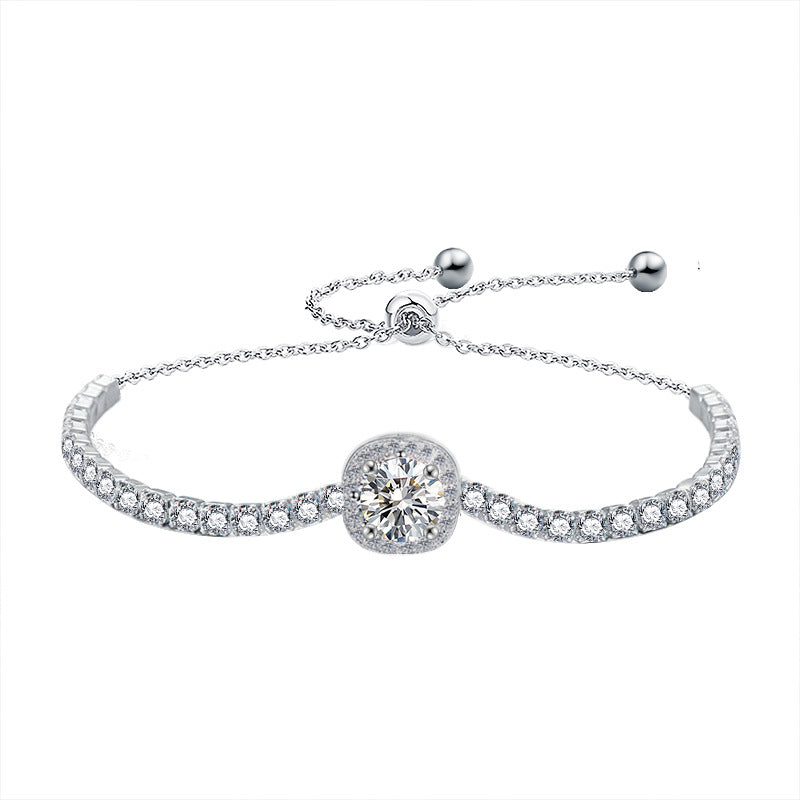 Wholesale 925 sterling silver bracelet Light luxury moissanite bracelet
