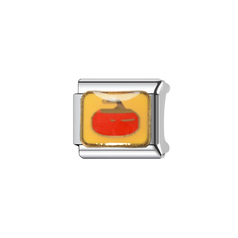 Wholesale Italian Charm Bracelet 9mm DIY Splicing Removable Creative Pattern Stainless Steel Composable Bracelet