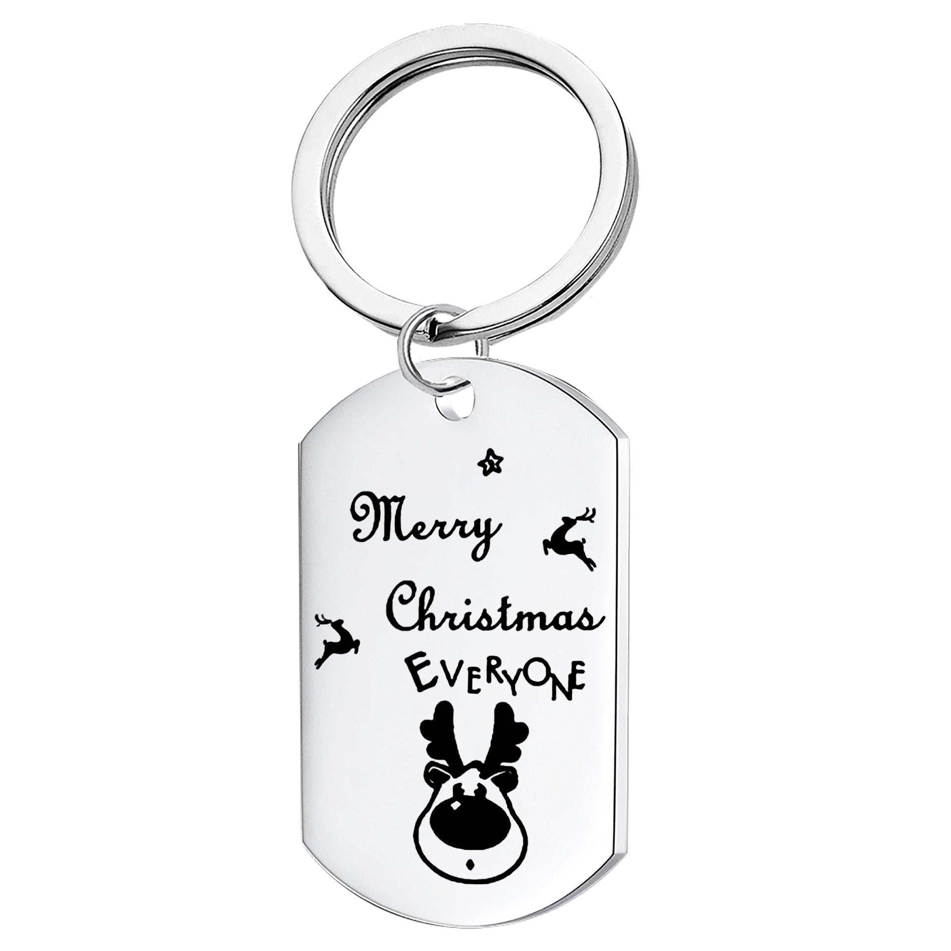Wholesale Stainless Steel Military Dog Tag Keychain With Christmas Tree Elk Snowman Laser Engraving Holiday Gift