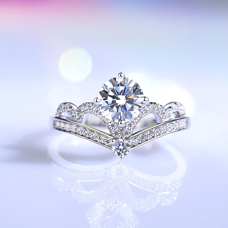 Wholesale female crown S925 sterling silver  ight luxury ring