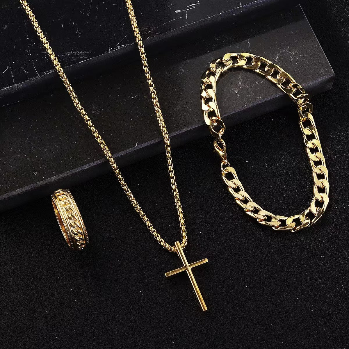 Wholesale Cross Pendant Bracelet Ring Set ACC-NE-ErJJ002