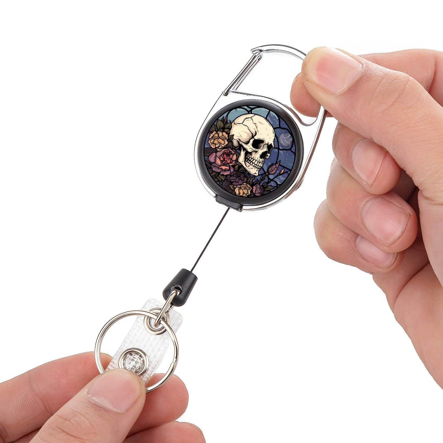 Wholesale Halloween Black Series Acrylic Retractable Clip Badge Keychain